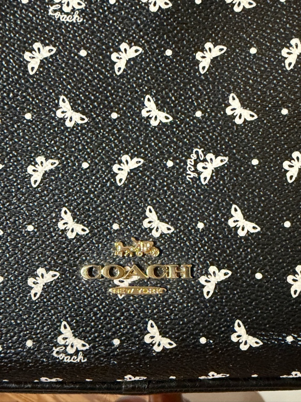 Coach Black Crossbody with Ivory Butterfly Print - Picture 3 of 14